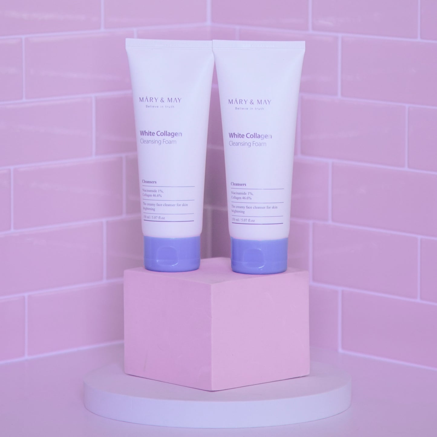 MARY&MAY: WHITE COLLAGEN CLEANSING FOAM DUO TWIN PACK