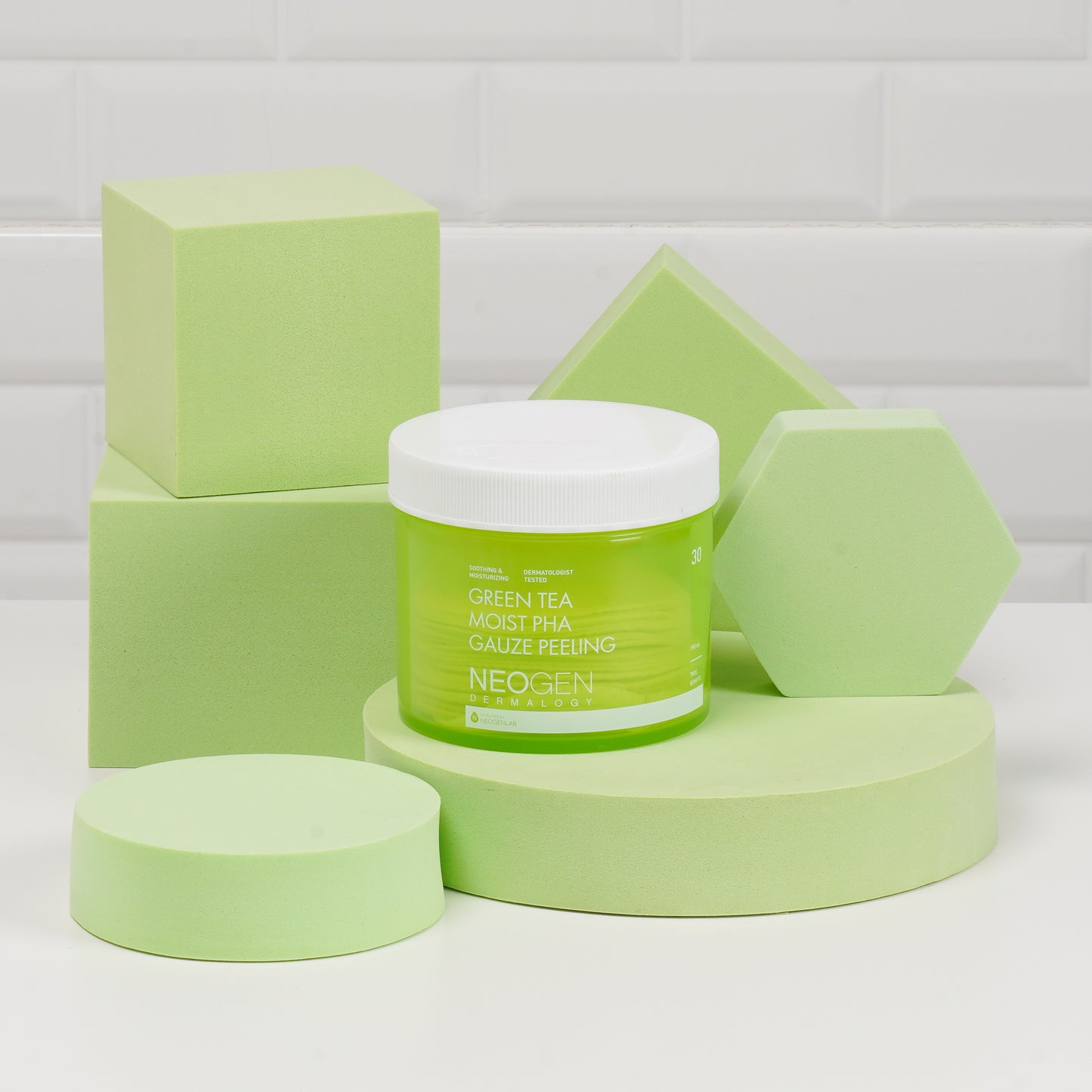 NEOGEN: MOIST PHA PEELING GAUZE (GREEN TEA, 30 PADS)